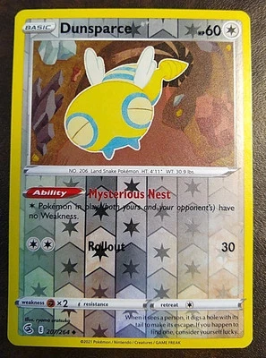 Pokémon TCG Dunsparce Fusion Strike 207/264 Reverse Holo Uncommon - Image 1 of 2