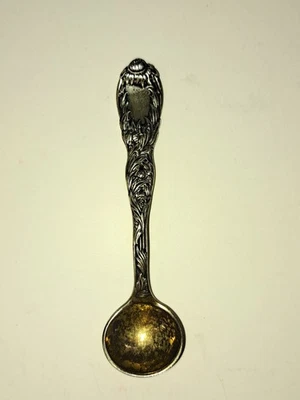 Antigua cuchara de sal maestra de flores de crisantemo de plata esterlina de Tiffany & Co Foto 1 de 4