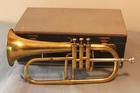 Brass Bb  Flugelhorn with Mouthpiece and Case Service & Cleaned