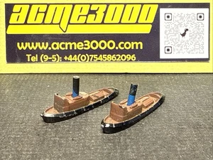 1958-64 Triang Minic - 2x M731 TUGBOAT - Brown/Black - No Box - Picture 1 of 10
