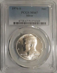 1976 S Kennedy Half Dollar Silver PCGS MS67 - Picture 1 of 2