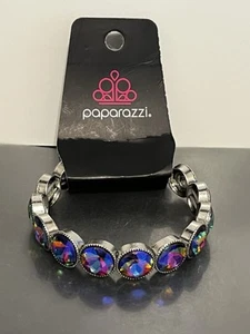 NWT Paparazzi Bracelet Number One Knockout Iridescent/Multi Stretch Band - Picture 1 of 4