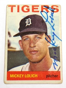 1964 Topps Mickey Lolich #128 Signed Rookie Card Tigers Auto - Picture 1 of 2