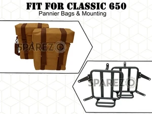 For Royal Enfield Classic 650 Military Pannier Bags Desert Color with Mounting - Picture 1 of 4