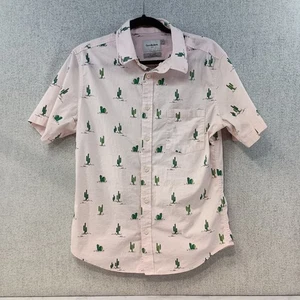 Goodfellow & Co. Pink Cactus Pattern Short Sleeve Button Down - Size M - Picture 1 of 7