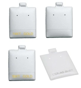 White Puff Pad Earring Card 100pc - 4 Styles Available - Picture 1 of 9