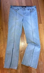 DKNY Vintage Women's Jeans SLIT FRONT LEG Stretch Jeans Junior's Size 13 - Picture 1 of 8