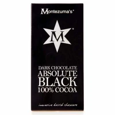 "MONTEZUMA'S ABSOLUTE BLACK" Dark Chocolate 100% Cocoa - 90g Vegan Gluten Free - Image 1 of 2
