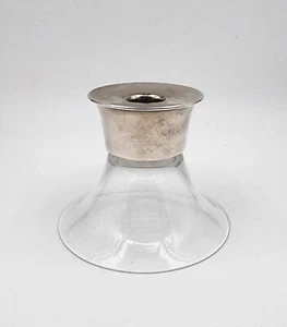 Vintage 1 Allan Adler Sterling Silver Glass Candle Holder / Dessert dish - Picture 1 of 8