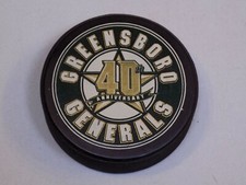 Greensboro Generals 40th Anniversary Hockey Puck EHL ECHL IHL Vintage N Carolina