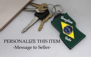 Brazilian Flag Key Chain,Personalized Free - Picture 1 of 1