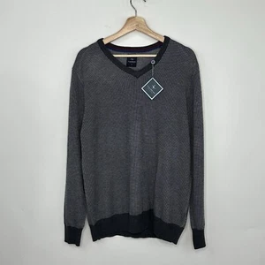 Suéter TaylorByrd Waffle Texturizado Cuello en V Para Hombre Talla L Gris Carbón Ciudad Moderno - Imagen 1 de 15