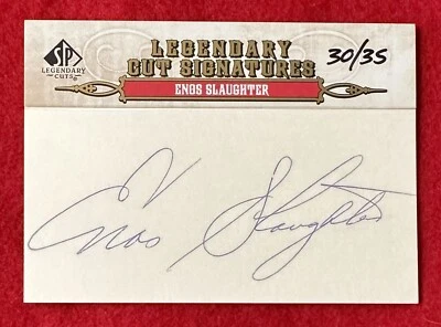 Enos Slaughter 2011 SP Legendary Cuts Signatures Autograph #d /35 HOF Auto - Image 1 of 2