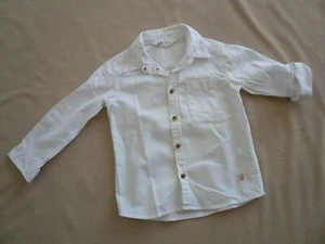 Jungenmode Jungenhemd Oberhemd Hemd Baumwollhemd Krempelhemd Gr. 98 H&M weiß - Bild 1 von 5