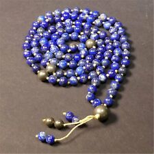 Natural Lapis Lazuli 108 Beads Handmade Tassel Necklace Cuff Yoga Prayer Healing