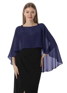 Capelets for women Chiffon Cape Shawls and Wraps for Evening Dress Wedding Ca... - Picture 1 of 6