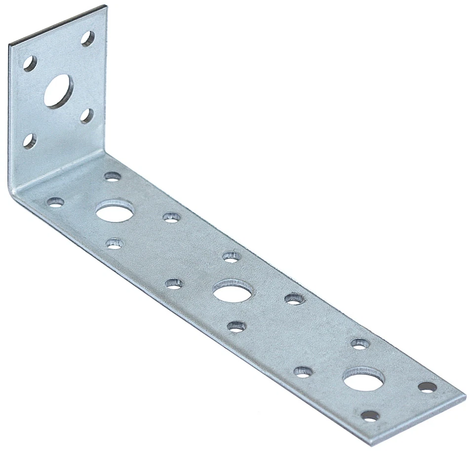 50 X Angolo 50X150X35Mm Angolo Di Collegamento Piastra Angolare Argento Zincato - Immagine 1 di 1