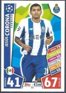TOPPS MATCH ATTAX UEFA CHAMPIONS LEAGUE 2017-18- #231-FC PORTO-JESÚS CORONA - Imagen 1 de 1