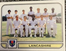 Panini 1983 World of Cricket Lancashire Team Sticker