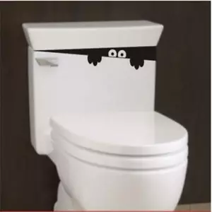 Funny Toilet Monster Bathroom PVC Wall Stickers Decor Decals Home Mural FW - Picture 1 of 7
