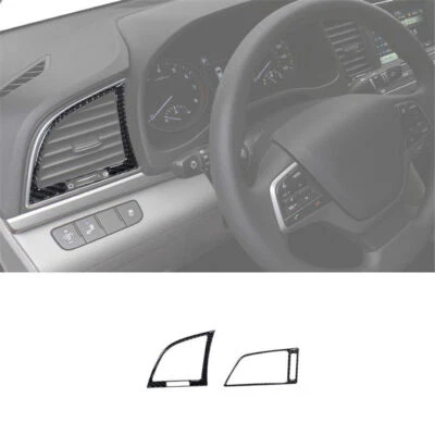 2Pcs Carbon Fiber Side Air Vent Outlet Cover Trim For Hyundai Elantra 2016-2018 Foto 1 de 4