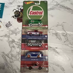 Hot Wheels Pop Culture 2023 Set of 5 Cars Castrol, Lucas Oil, Motu,l 76, Kendall - Picture 1 of 6