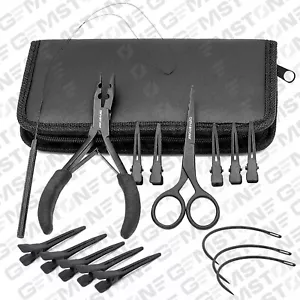 Kit strumenti estensione capelli acciaio inox 16 pz strumenti legati a mano acconciatura umana - Foto 1 di 6