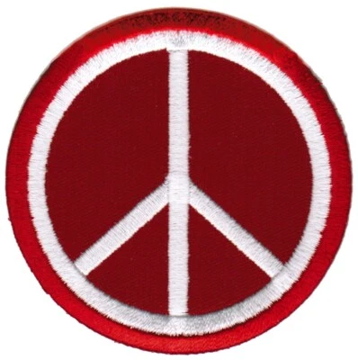 PARCHE SIGNO DE PAZ HIPPIE VERANO DE AMOR rojo bordado hierro-en APLIQUE EMBLEMA Foto 1 de 4