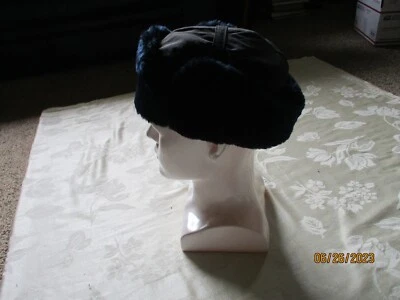 NEW/NOS Black Faux Fur Hat/Cap Police or Military - size SMALL - Image 1 of 4