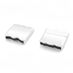 2Sets Matte Silver 20*3mm Strong Magnetic Clasp for Multi Strand Flat Leather - Picture 1 of 6
