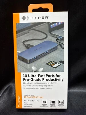 HyperDrive 10-in-2 USB C Dock, Dual Monitor HDMI 4K@60Hz, 60W USBC Power... - Image 1 of 4