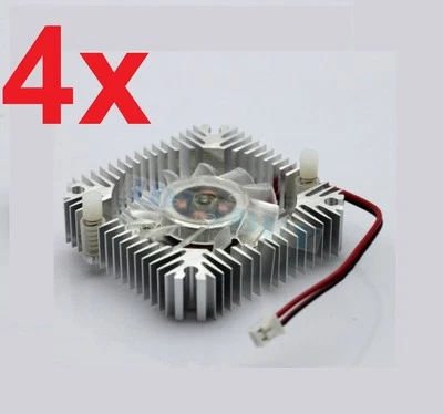 4 PCS 55mm 2PIN Aluminum Snowhite Cooling Fan Heatsink Cooler  VGA CPU FS006 B7 - Image 1 of 2