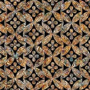 2.6 Yards Cotton Fabric - QT Fabrics Dan Morris Paradox Patterned Circles Blk - Picture 1 of 1