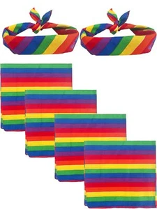 6 Pieces Rainbow Pride Bandana Gay Pride LGBTQ Bandana Headband Scarf color 2 - Picture 1 of 7