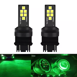 A1 AUTO 2x 3057 3157 4157 LED Bulbs Green High Bright 3030 SMD DRL Daytime Light - Bild 1 von 8