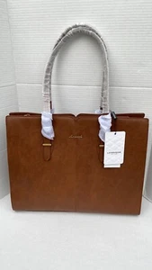 Bolso de mano de trabajo de cuero vintage para computadora portátil para mujer 15,6 pulgadas Business Office Co... - Imagen 1 de 8