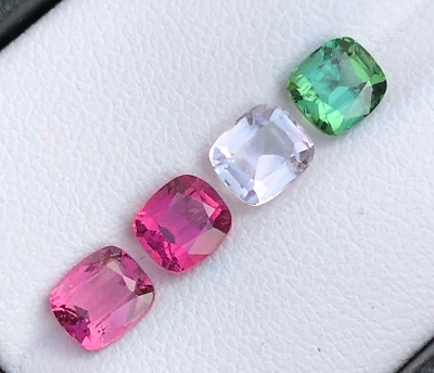 Natural 4.10 Carat Cushion Cut Pink & Green Tourmaline Gemstone From Afghanistan - Image 1 of 4