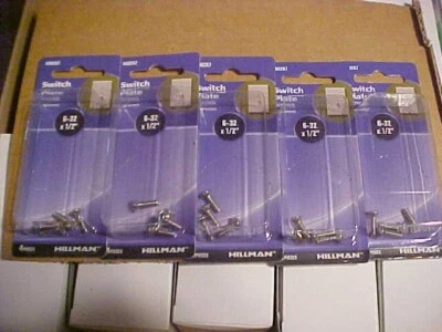 Cantidad 20 Tornillos de Placa de Pared, Ranura Fresada Cabeza Ovalada, Rosca 1/2" Largo 6-32 Foto 1 de 2