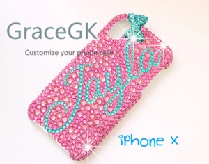 Bling Your Name Personalize Crystal Customize Rhinestones Unique For iPhone X  - Picture 1 of 3