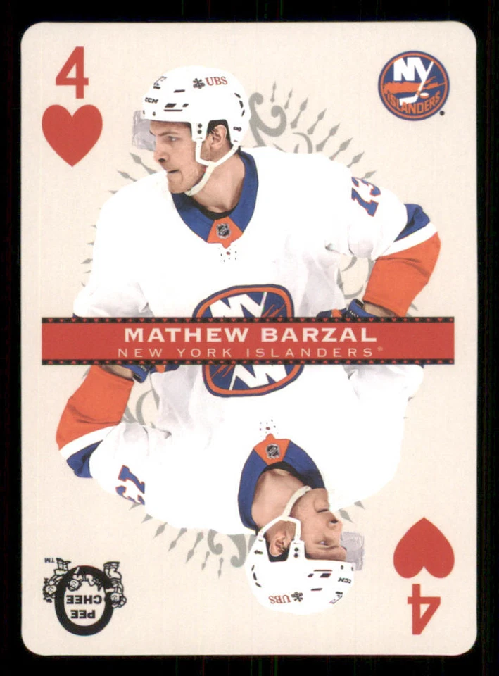 2021-22 O-Pee-Chee Playing Cards #4HEARTS Mathew Barzal - Image 1 of 2