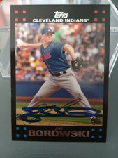 JOE BOROWSKI 2007 Topps # 345 autographed signed baseball card INDIANS 07 Auto