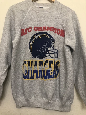 Vintage 90s NFL San Diego Chargers Crewneck Sweater Los Angeles USA Large VTG Cover
