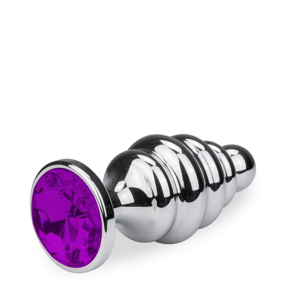 Plug métal bijou anal rosebud torsadé L - 8 coloris - Photo 1/1