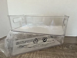 Pantry Storage Organizer Fridge Organizer Bins Stackable Containers Clear 2 Pack - Picture 1 of 3
