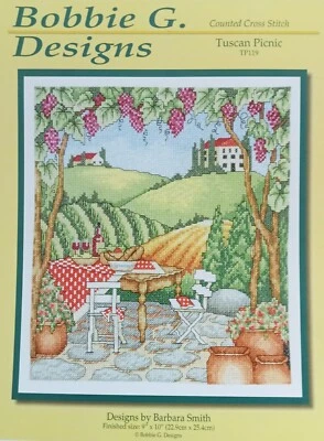 Tuscan Picnic - Bobbie G Designs  - Cross St. Chart - St. Ct. 140 x 126. - Image 1 of 2