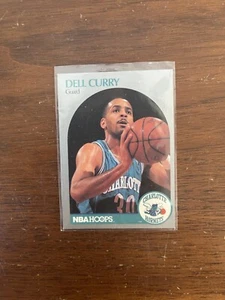 1990 NBA Hoops Dell Curry Guard Charlotte Hornets #25 Basketball Card Near Mint - Picture 1 of 2