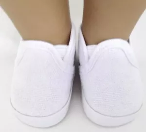 White Canvas Slip On Doll shoes for 18” Dolls Like American Girl - Picture 1 of 2