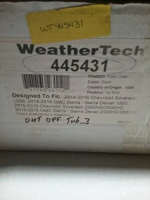WeatherTech FloorLiner para Chevrolet 1500/2500/3500 e GMC Sierra 445431 - Imagem 1 de 3