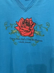 Vintage Country Music Hall Of Fame And Museum LADIES Shirt Adult XL Aqua Blue - Picture 1 of 4