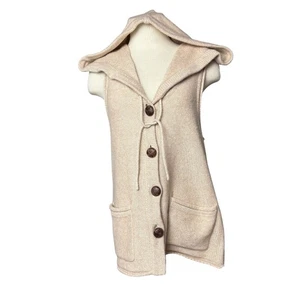 Gilet con cappuccio Banana Republic misto lana/cashmere donna M.Tan stratificato - Foto 1 di 14